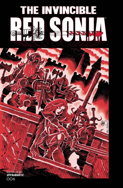 Invincible Red Sonja 6 (2021)  Cover N: Ken Haeser Teenage Mutant Ninja Turtles Homage Variant