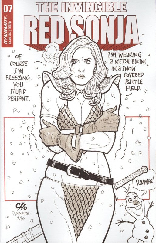 Invincible Red Sonja 7 (2021) Frank Cho Outrage Cover