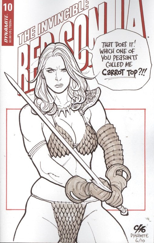 Invincible Red Sonja 10 (2021)  Frank Cho Outrage Variant