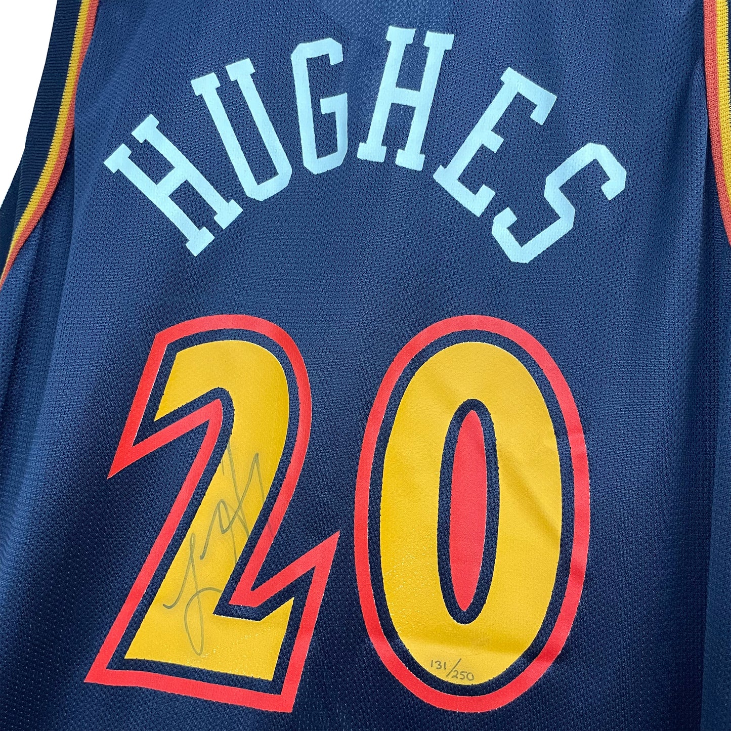 NBA Champions Authentics Warriors Hughes #20 Dark Blue Signed