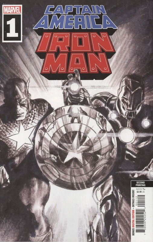Captain America Iron Man 1 (2022) Alex Ross Second Printing Variant Cover